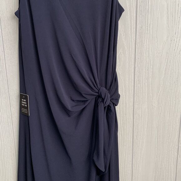 Express Blue Sleeveless Midi Dress Size Medium NWT - Picture 3 of 5